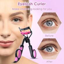 European And American Fashion Eyelash Curler Set, Includes Eyelash Curler Replacement Pads, Eyelash Curler Replacement Comb, Lip Brush, And Eyelash Brush. Perfect Makeup Tools, Convenient For Travel. - Multicolor - View 5