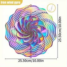 1个3D彩色漩涡图案装饰品，形似盛开的花瓣。尺寸为10英寸*10英寸，带旋转挂钩，可360° DIY创意风车，适用于室内/室外悬挂装饰（不含吊坠），款式随机。 - 彩色 - 查看 8