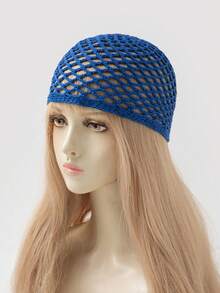 1 chiếc mũ len móc thủ công nhẹ, thời trang mùa xuân/thu dành cho nữ, phù hợp với phong cách boho hàng ngày. - A - Xem 17