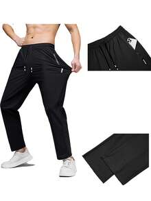 Men's Summer Sports Pants, Cool, Comfortable, And Breathable, With Moderate Elasticity, Suitable For Running, Basketball, Football, And Training. - Black - View 7