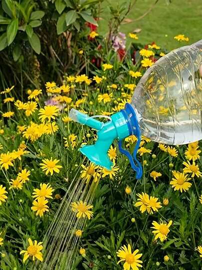 1/2个随机颜色二合一向日葵自动浇水喷头，适用于室内/室外植物、多肉植物、花园花卉