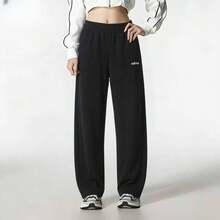 Quần thể thao nữ Adidas, kiểu dáng mới, quần tập thể dục, quần ống rộng dáng suông, quần dài có dây rút. - màu đen - Xem 6