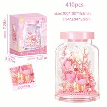690/560/450/430/410/400pcs Micro Particle Assembly Flower Building Blocks Ornament. Wishing Bottle With 6 Styles Adult Assembly Building Blocks. Mini Flower Assembly Building Blocks In Bottle. Floral Assembly Building Blocks Gift For Teenagers. Rose, Butterfly, Cherry Blossom, Wishing Tree ABS Material Building Blocks Ornament. Desk Decor, Bedroom Decor, Collectible Building Blocks, Birthday Gift, Christmas Gift - Baby Pink - View 19