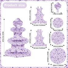 1pc Purple Lightning & Pink Cupcake Stand, Music Birthday Party Decor, Cake Topper, Cupcake Stand & Dessert Table Tray, 3-Tier Cupcake Stand Birthday Party Decoration - View 9