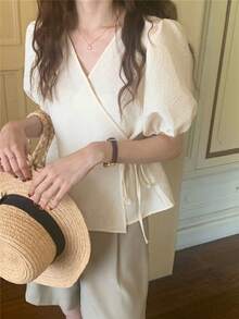 Women Blouses & Shirts - Apricot - View 6