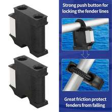 2-Pack Boat Fender Hanger With Quick Connect Bumper Adjuster – Fits Up To 1" Rail Cleat Clips, Accurate Positioning For Docking - Black - View 4