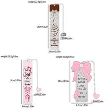 女士粉色蝴蝶结书签 - 粉色蝴蝶结金属不锈钢书签带吊坠，适合女性阅读爱好者，有趣的女性成人语录，页面标记，书籍爱好者礼物。 - 多色 - 查看 3