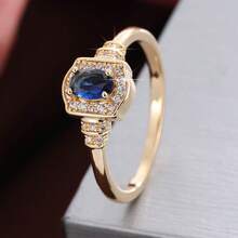 1枚极简几何方形设计立方氧化锆女士戒指 - 彩色 - 查看 14