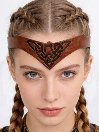 复古皮革发箍，中世纪头饰，皮革发圈，发饰，文艺复兴时期维京头饰，男女通用武士皇冠