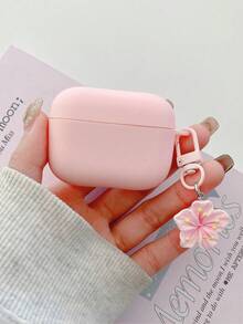 1pc Pink TPU Matte Bluetooth Earphone Protective Case With Sakura Charm, Cute Sakura Design, Compatible ForAirPods Pro 3, Pro (2nd Gen), 3, Pro, 4 Case Cover, Suitable For Daily Use, Spring, Mother's Day, Birthday, Graduation Season, Quick Ship - Baby Pink - View 9