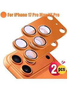 适用于 17 Pro Max 的 2 片装 9H 硬度金属合金相机镜头保护膜，强力粘合，防刮擦，防指纹，防尘，兼容多种手机壳，高清透明，不影响相机成像质量，提供宇宙橙、银色和蓝色三种颜色可选，是万圣节、父亲节、送给丈夫和摄影爱好者的完美礼物。 - 彩色 - 查看 13