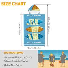 1 chiếc khăn tắm biển có mũ trùm đầu in hình ván lướt sóng mềm mại, áo choàng tắm biển, áo choàng mặc được, khăn tắm biển cỡ lớn dễ thương, khăn tắm hồ bơi hoạt hình, quà tặng sinh nhật, chăn tắm biển sợi nhỏ siêu thấm hút. - Nhiều màu - Xem 4