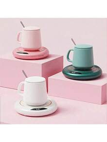 USB智能电热咖啡保温垫 - 适用于咖啡、茶和其他饮品，3档温度设置，USB供电，8小时自动断电，适配旅行杯，居家办公必备 - 彩色 - 查看 10
