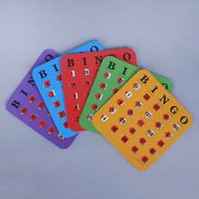 5 tấm thẻ chơi Bingo cửa sổ trượt tái sử dụng, thích hợp cho các trò chơi Bingo, trò chơi bài trong các bữa tiệc, hoạt động trong lớp học và các buổi họp mặt gia đình. - Xem 6