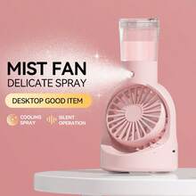 ENSSU 360°旋转便携式喷雾风扇，四档可调速可充电桌面加湿风扇，夏季居家/办公桌面喷雾降温风扇，个人空调，二合一喷雾冷风风扇，化妆风扇，1200mAh长效电池，旅行必备，理想礼物 - 多色 - 查看 13
