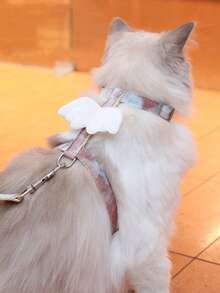 1条翼形猫牵引绳，渐变色宠物牵引绳，防逃脱猫咪散步牵引绳，户外遛猫配件 - 咖啡棕 - 查看 3