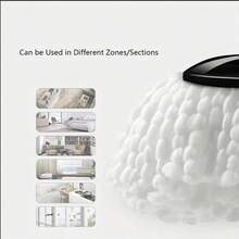 360° Rotating Cleaning Mop With Bucket, Including 3 Microfiber Replacement Heads And Extended Stainless Steel Handle, A Wet And Dry Cleaning Tool Suitable For Home And Office Use. - 黑紅色(加厚版) - 查看 4