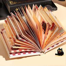 80页精美插画笔记本，附赠8张亚克力贴纸，全新扭扭胶囊笔记本，可爱卡通苹果猫图案，可作日记本、计划本——最佳返校礼物 - 彩色 - 查看 2