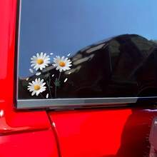 Daisy Vinyl Sticker - White Center With Yellow Center, Self-Adhesive . Features For Cars, Refrigerators, Laptops And Holiday Decorations. Bright Floral Pattern. Car Decoration Sticker. - A - View 5