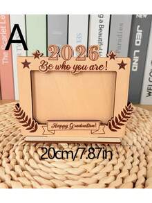 2026 Graduation Season Photo Frame, Wooden Graduation Photo Frame, Graduation Gift, Decorative Photo Frame And Clip, Graduation Party Decor - Multiple Styles - View 3