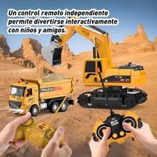 Flydog Excavadora Control Remoto 2 en 1 Cargadora 1:20 Luz y Sonido Recargable - Mostaza Amarilla - Ver 5