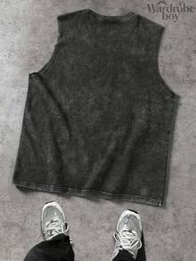 Disney Men's Washed Cotton Sleeveless Printed Vest, Cartoon Mouse Pattern Printed Vest, Suitable For Both Men And Women, High-Quality Pure Cotton Vest, Suitable For All Seasons, Comfortable And Breathable | Exquisite Design | The Best Choice For Gift Giving - Black - View 3