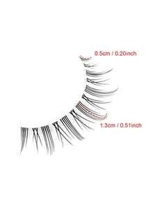 5 Cặp lông mi giả hoạt hình, lông mi giả hình quỷ hoạt hình thân mảnh trong suốt, lông mi giả mô phỏng tự nhiên siêu mềm, phù hợp cho người mới bắt đầu, 1.3cm - màu đen - Xem 2