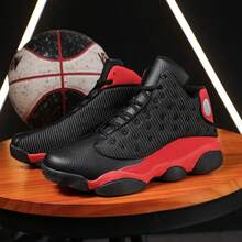Men's Skate Shoes, Unisex Retro Sneakers, Wave Sole Footwear, Non-Slip Daily Shoes, Breathable Casual Footwear, Couple Style Sneakers, 2026 Trending Shoes, Versatile High-Top Sneakers - Đen và Đỏ - Xem 5