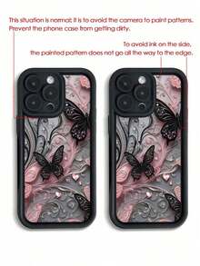 8-Butterfly Painted Grooved Pink With Butterfly Chain Shockproof Thick Simple Fashionable Case Compatible With IPhone 16/Compatible With IPhone 15, Painted Compatible With IPhone 15 Pro Max, Compatible With Apple P13 Phone Case P14 Women P11 Soft Case P12 Shockproof XS.XR / 16 Promax / 13 Case/Case/78P.78GES2 Compatible With IPhone 16/Compatible With IPhone 15/ XR /Compatible With IPhone 16 PROMAX/7p8p/P12promax/P13promax/P14 PROMAX /P13/P14/P11/P12/P14 Women Soft Shockproof XS/S/XSMAX/78GES Phone Case Cover,International Version, Not The Domestic Version - Kiểu 2 (1 chiếc) - Xem 2