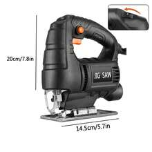 Con accesorios Sierra Caladora Eléctrica De Corte Profesional 6 Velocidades Anirona Sierra Caladora Orbital de Velocidad Variable Angulo de Corte 45° 16/26 Accesorios Para el corte de madera - Tipo de Enchufe B USA (110-127V) - Ver 4