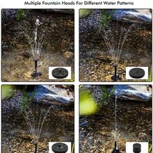 Honche Solar Fountain Pump Kit With Separate Solar Panel, 1.8 W Upgraded Solar Water Pump With 3 M Long Cable & 4 Nozzles Solar Water Fountain For Bird Bath, Outdoor Pond, Patio Garden No Power Storage - 黑色 - 查看 3