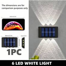 1 đèn LED tường năng lượng mặt trời 10 bóng/8 bóng/6 bóng, đèn LED ngoài trời năng lượng mặt trời, trang bị 10 bóng LED, chiếu sáng lên và xuống, tùy chọn ánh sáng trắng ấm/trắng, thích hợp cho ngoài trời, sân, vườn, hành lang, trang trí tường. - nhiều màu - Xem 15