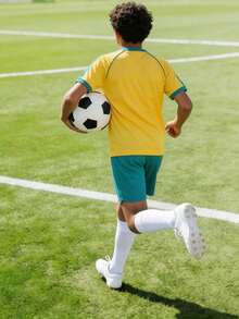 2pcs/Set Boys' & Teens' Size 10 Football Jersey & Shorts Set, Children's Sports Style Short Sleeve Outfit, World Cup - Multicolor - View 2