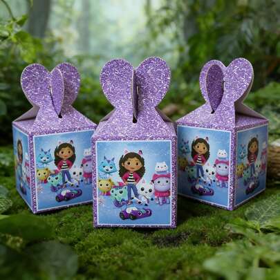 Hộp kẹo 6 chiếc/bộ, hộp quà nhỏ và đồ ăn nhẹ cho tiệc sinh nhật.