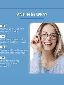 Anti-Fog Glasses Cleaning Spray, Glasses Cleaning Solution, Fashionable Glasses Cleaning Agent, Suitable For TV Screen, Mobile Phone Screen, Computer Monitor Cleaning, Priority Shipping For Large Capacity, Random Shipment Of New And Old Models - Blue - View 2