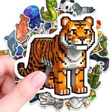 50/100入 像素風動物貼紙 防水乙烯基貼紙 筆電貼紙 遊戲玩家禮物 DIY手工裝飾 個人物品 派對小禮 剪貼簿 日記本 復古遊戲主題美學貼紙組 收藏家與愛好者適用 - 1 Set - 查看 4