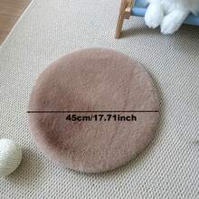 1pc Nordic Style Light-Colored Solid Minimalist Modern Round Faux Rabbit Fur Soft Area Rug, Washable Photoshoot Prop, Creates Cozy Ambiance For Home Decor - Multicolor - View 11