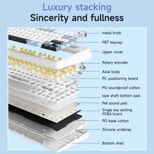 AULA F75 Wireless Mechanical Keyboard Bluetooth 2.4G RGB Customized 75% Layout PBT Keycaps RGB Backlight Wired Gaming Keyboard Rechargeable 4000mAh Metal OEM Profile Gasket Structure Personal Comp - 查看 11