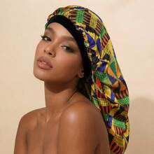 1pc/2pcs Women Long Sleeping Cap, Satin Material, Butterfly Print - Wide Elastic Design, Extended Length, Comfortable For Home. Fashionable Hair Care Solution, Suitable For Long/Straight/Thick Hair Styling And Care.,Summer,Beach,Hat - Multicolor - View 6