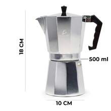 Cafetera Italiana Manual Plateada 500ml - Gris Oscuro - Ver 6