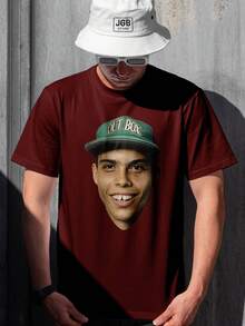 Ronaldo's 90s Career Phenomenon T-Shirt, 100% Cotton, Unisex, Men's, Women's, Plus Size, Autumn/Winter Blouse, World Cup - 紅色 - 查看 1