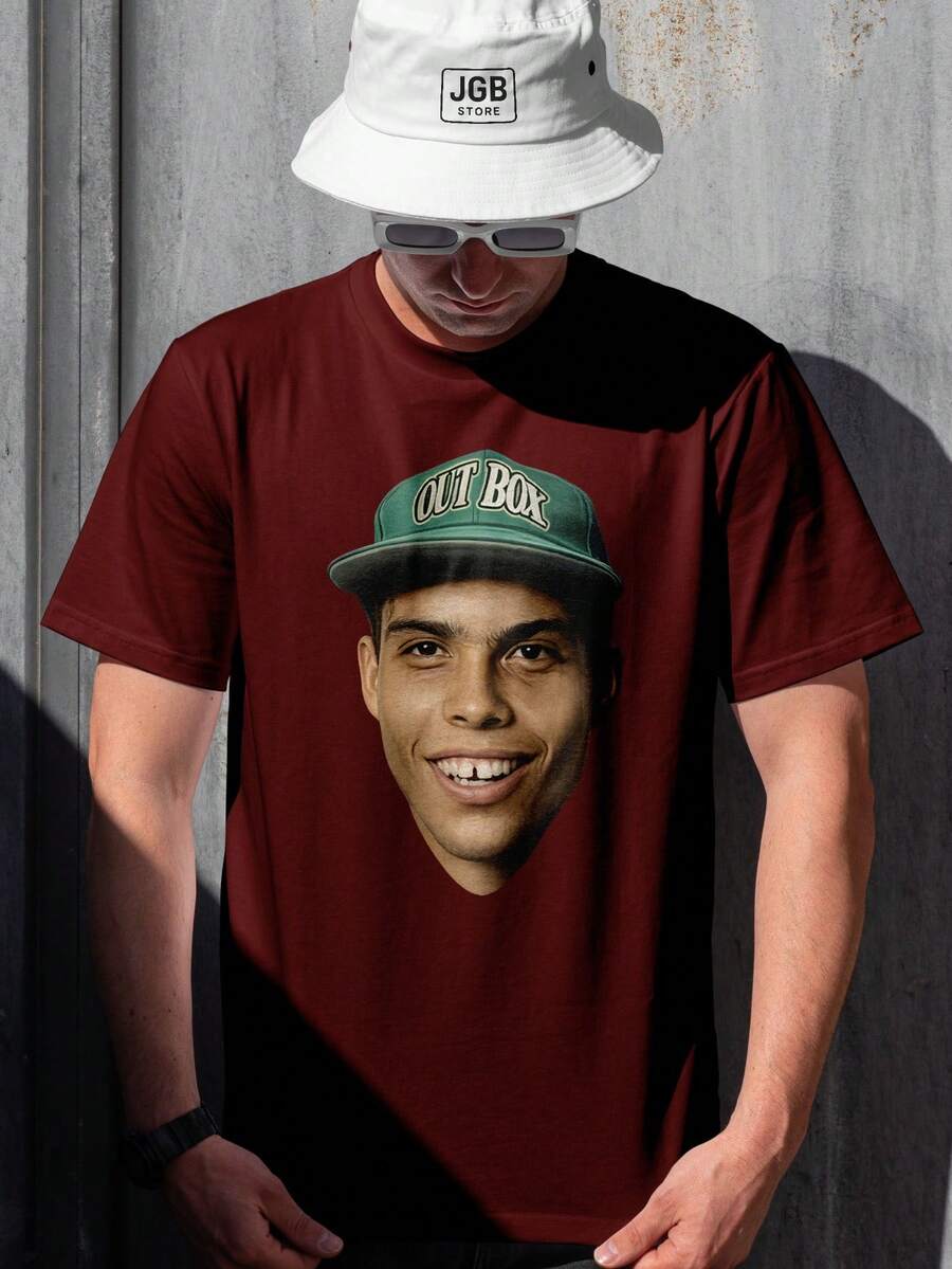 Ronaldo's 90s Career Phenomenon T-Shirt, 100% Cotton, Unisex, Men's, Women's, Plus Size, Autumn/Winter Blouse, World Cup - 紅色 - 查看 1