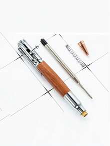 1/3 chiếc bút bi gỗ có ốc vít, bút bấm giảm căng thẳng sáng tạo, bút chiến thuật, bút cao cấp bằng gỗ và kim loại, dụng cụ viết thú vị, quà tặng ngày lễ, quà tặng trường học và doanh nghiệp. - A - Xem 3