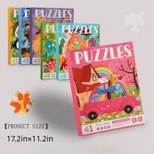 Ensemble de puzzle magnétique portable et pliable, autocollants à thème de dessin animé de difficulté multiple, jouet éducatif interactif parent-enfant, cadeau d'anniversaire pour les garçons et les filles - Multicolore - Voir 9