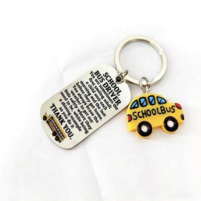 Llavero duradero de acero inoxidable, regalo práctico y pensativo para el conductor del autobús escolar, regalo de agradecimiento, regalos de agradecimiento para la madre, el padre, la graduación y el maestro