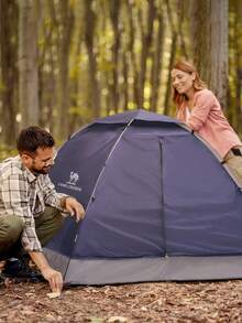 CAMEL CROWN 2/3人露营帐篷，10分钟轻松搭建，防风防水，适合露营、音乐节、后院、过夜聚会等场合。 - 深藍 - 查看 3