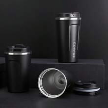 510ml Vacuum Insulated Travel Coffee Mug, Durable Double Wall Stainless Steel, Spill-Proof Lid, Reusable, Portable Minimalist Design, Keeps Coffee/Tea/Beer Hot/Cold, Christmas Gift, Premium Latte Cup, Suitable For Office, Home, Gym And Car - Multicolor - View 10