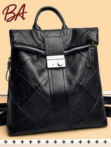 Anti-Theft Quilted Retro Pu Soft Leather Backpack For Women; Multi-Functional Stylish Day Bag; Multi-Pocket Lightweight Travel Bag; Large-Capacity Minimalist School Bag; Convenient Book Bag, Suitable For Students, Nurses, Teachers, Business People, Travel, Business Trips, Daily Commutes, Shopping, Office, Dates, Hiking, Training, Work, Birthday Gifts, Holiday Gifts - Multicolor - View 14