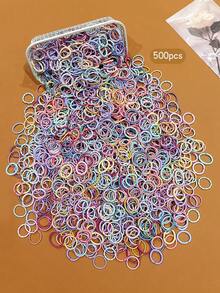 500pcs Colorful Elastic Hair Ties, Durable Hair Accessories For Daily Use - Multicolor - View 6