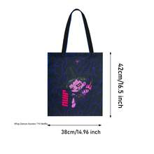 1pc Official Licensed Netflix  Graphic Canvas Tote Bag, Casual Blue Shoulder Bag - Multicolor - View 4